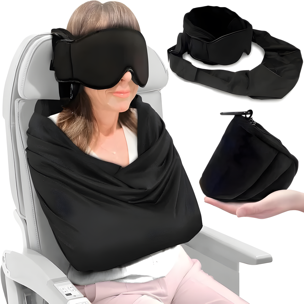 3-in-1 Travel Sleep Support Set – Eye Mask, Head Support & Arm Wrap